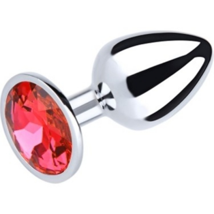 Paslanmaz Çelik Anal Plug Tıkaç Kırmızı Taşlı