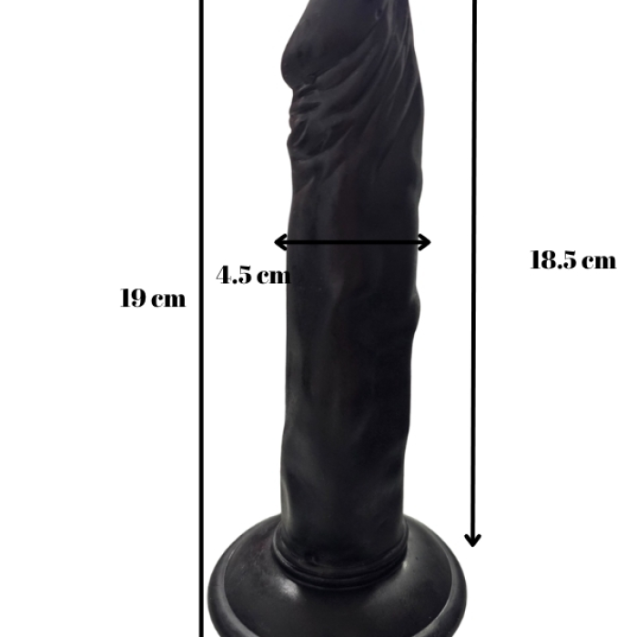Gerçekçi Testissiz Siyah Dildo 21 cm