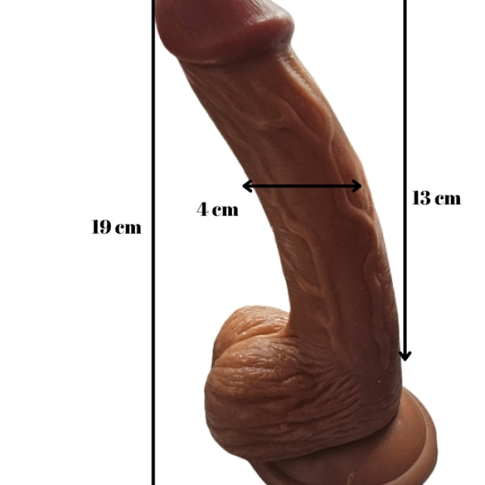 Gerçekçi Testisli Melez Dildo 19 cm