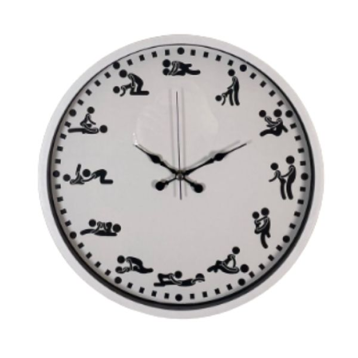 Censan Kamasutra Temalı (Pozizyonlu) Duvar Saati Beyaz