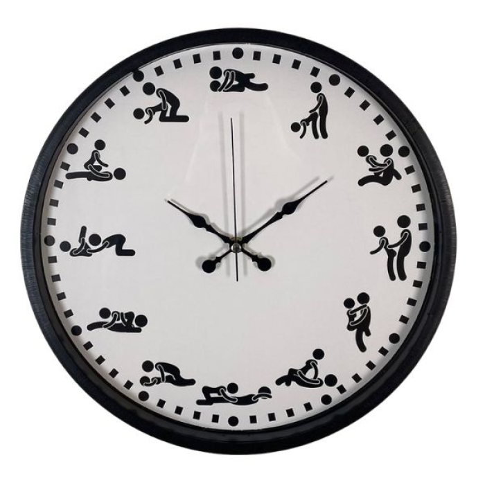 Censan Kamasutra Temalı (Pozizyonlu) Duvar Saati Siyah