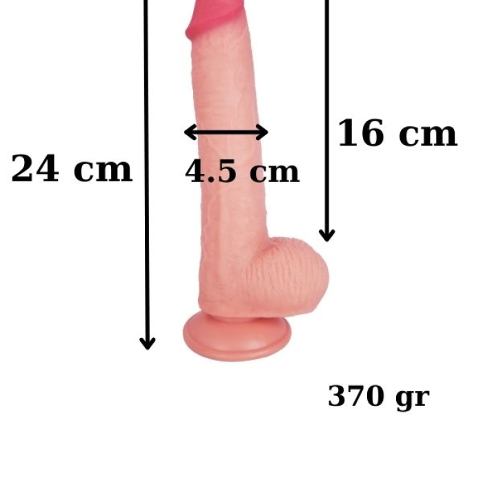 Censan Ultra Gerçekçi 24 Cm Kıkırdaklı Dildo
