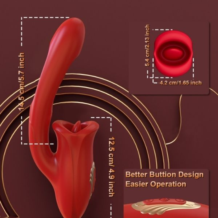 Censan Şarjlı 2 in 1 Klitoris ve G Noktası Vibratörü – Dil ve Dudak Hareketli, Güçlü Titreşimli