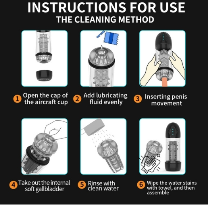 Censan İnleme Sesli ve Titreşimli Otomatik Modern Suni Vajina Mastürbatör – 7 Modlu Dönebilen, USB Şarjlı