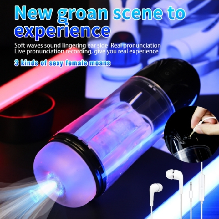 Censan İnleme Sesli ve Titreşimli Otomatik Modern Suni Vajina Mastürbatör – 7 Modlu Dönebilen, USB Şarjlı