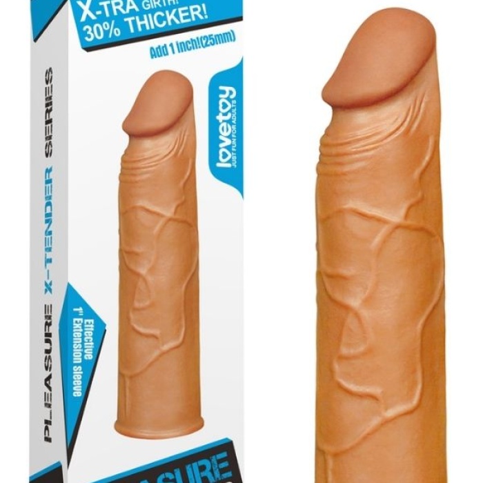Censan Add 1" Pleasure X Tender Penis Sleeve Brown