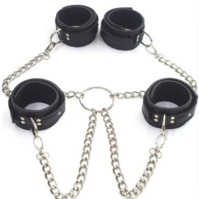 Censan Siyah Deri El Ayak Kelepçesi