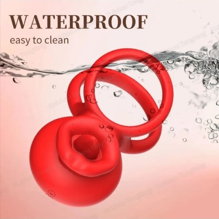 Censan G-Noktası Uyarımlı Dönen (swing) Haraketli Dilli Titreşimli Penis Halkası – Çift Yönlü Zevk