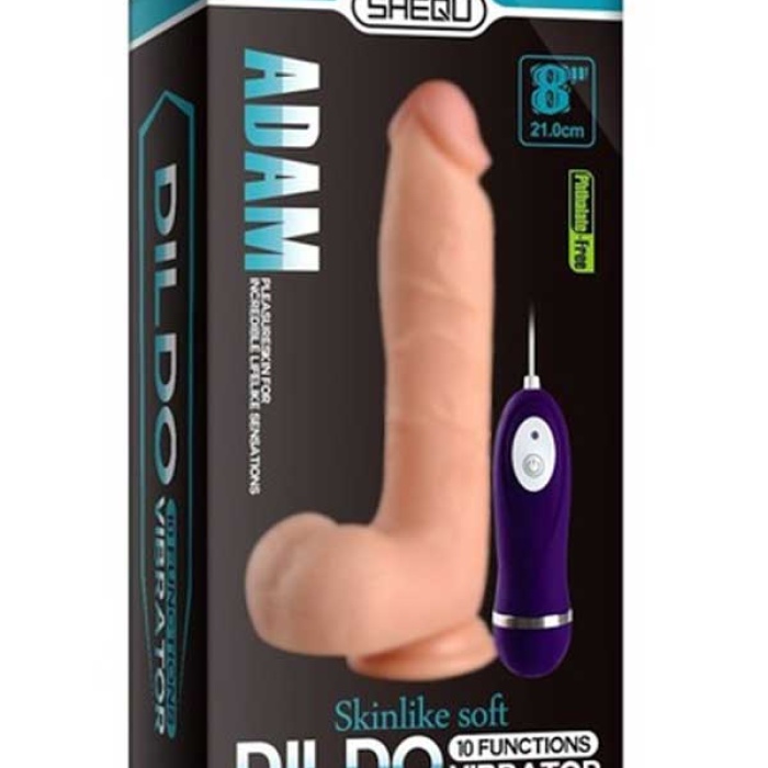 Shequ Adam Vibrating Realistik Vantuzlu Titreşimli Dildo 21 cm