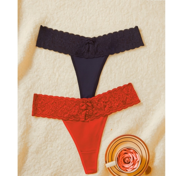 Kadın 2li Dantelli Seksi Tanga BC0053