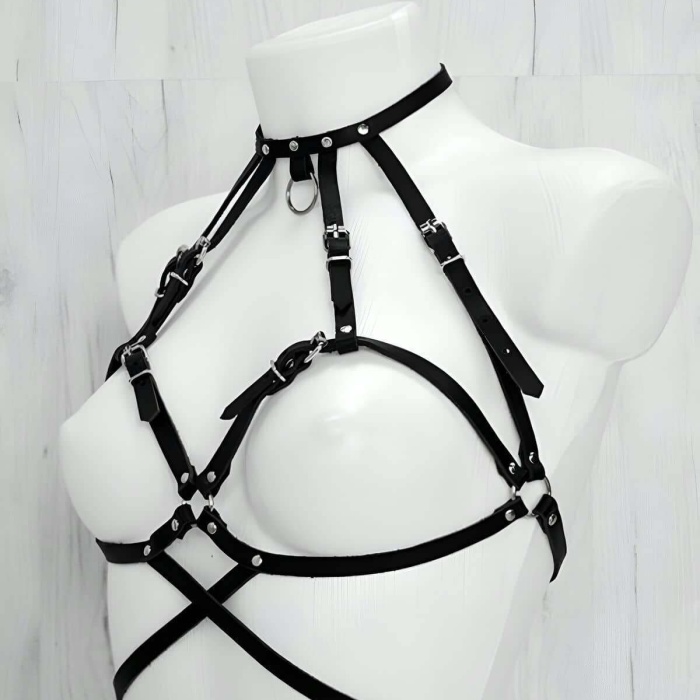 Şık ve Seksi Deri Fantazi Giyim Takım - APFT325