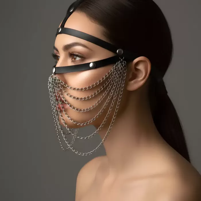 Zincirli Deri Seksi Maske - APFT465