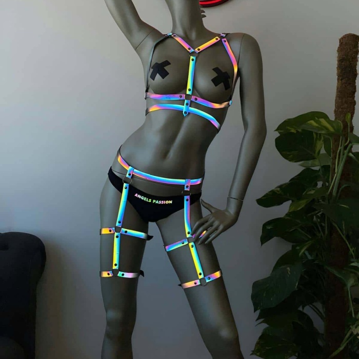 Bayan Fantazi Giyim Karanlıkta Parlayan Seksi Harness - APFT384