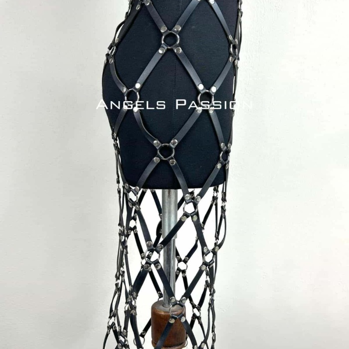 Harness Etek, Deri Örgü Harness Etek, Şık Tayt Üzeri Etek - APFT410