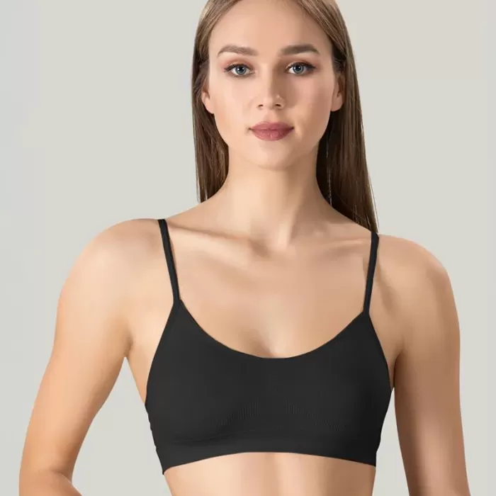 Kadın Ince Askılı Pedli Büstiyer Yarım Atleti Sütyen 3lü Set..