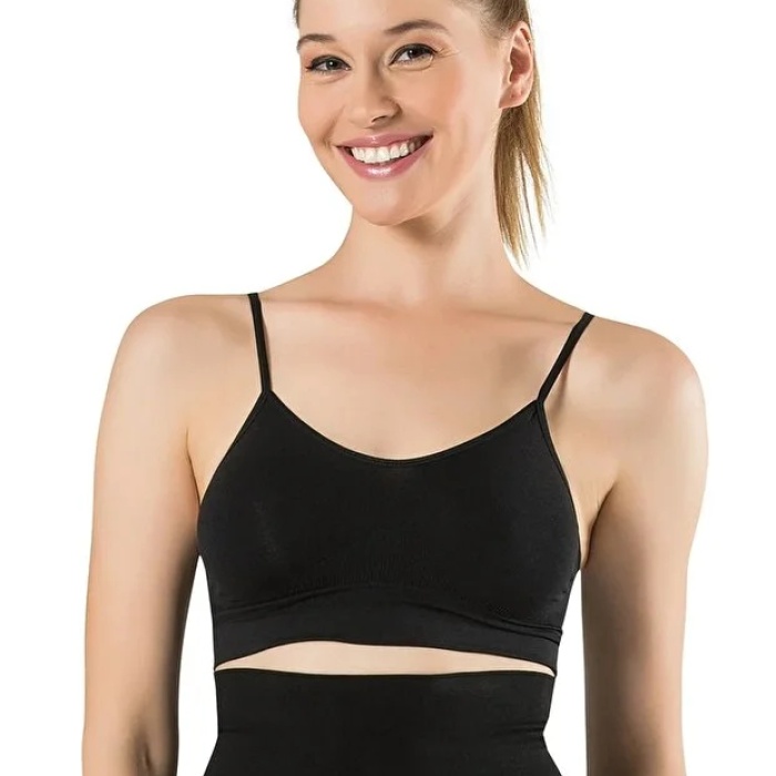 Kadın Ince Askılı Pedli Büstiyer Yarım Atleti Sütyen 3lü Set..