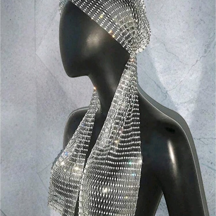 Taşlı Kafa Aksesuarı Kristal Bandana