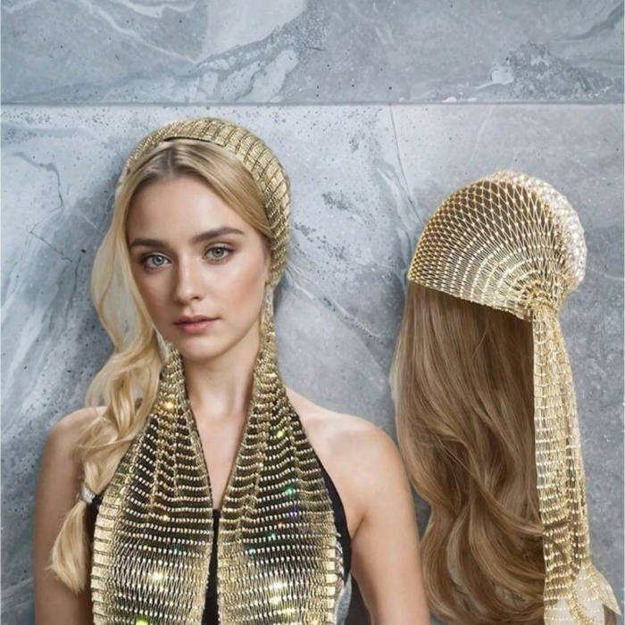 Taşlı Kafa Aksesuarı Kristal Bandana