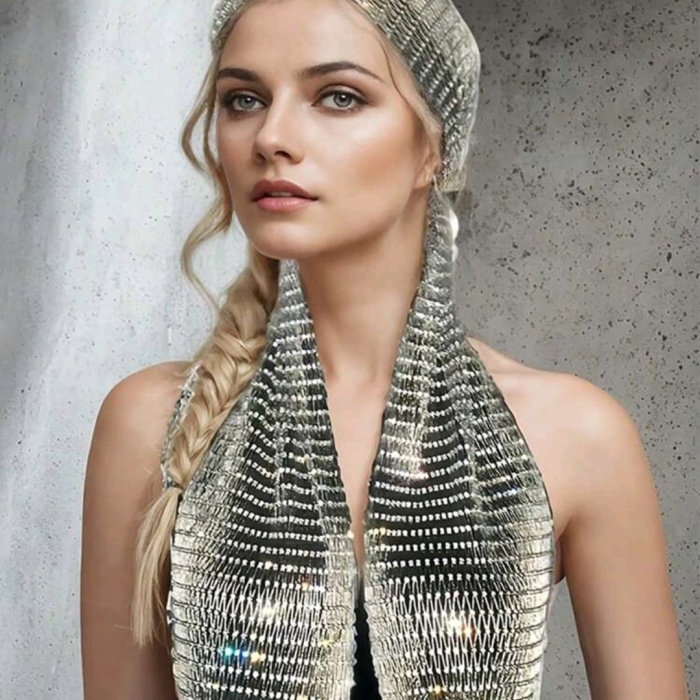 Taşlı Kafa Aksesuarı Kristal Bandana