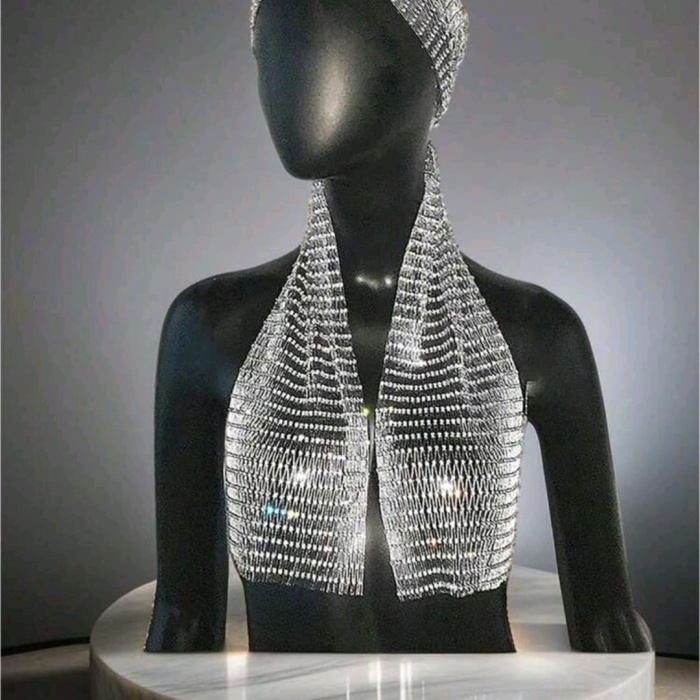 Taşlı Kafa Aksesuarı Kristal Bandana