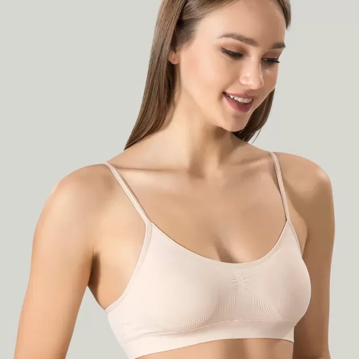 Kadın Ince Askılı Pedli Büstiyer Yarım Atlet Sütyen 3lü Set.