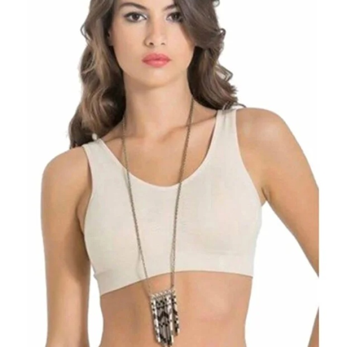 Kadın Gri Kalın Askılı Çıkarılabilir Pedli Örme Seamless Dikişsiz Basic Büstiyer