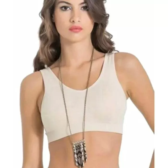 Kadın Gri Kalın Askılı Çıkarılabilir Pedli Örme Seamless Dikişsiz Basic Büstiyer