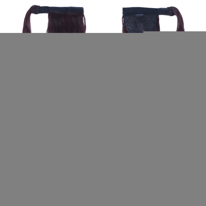 Fiber Sentetik Düz Yarım Ay + 2 Yan Çıt Çıt - Koyu Kızıl