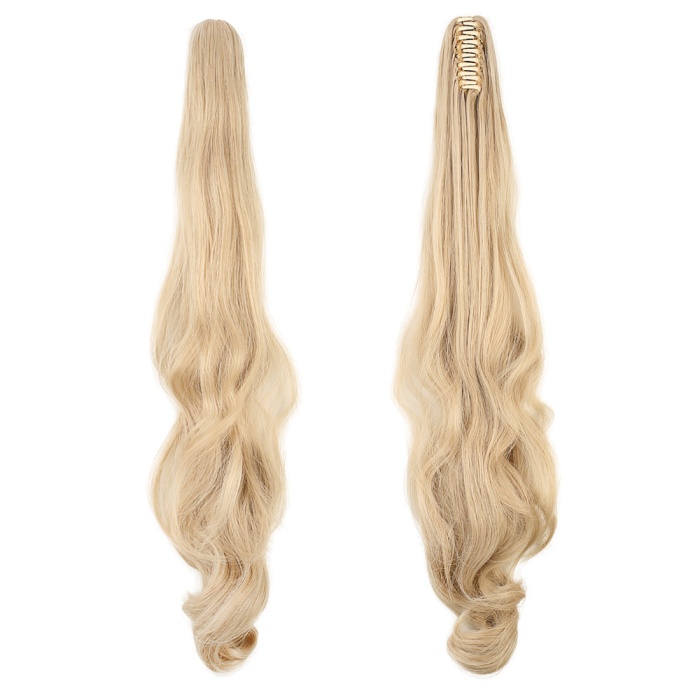 Fiber Sentetik Düz Yarım Ay + 2 Yan Çıt Çıt - Kumral Beyaz Platin Röfleli