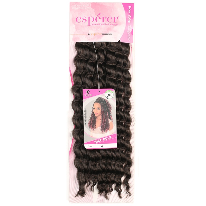 Fiber Sentetik Dalgalı Yarım Ay + 2 Yan Çıt Çıt - Kahverengi