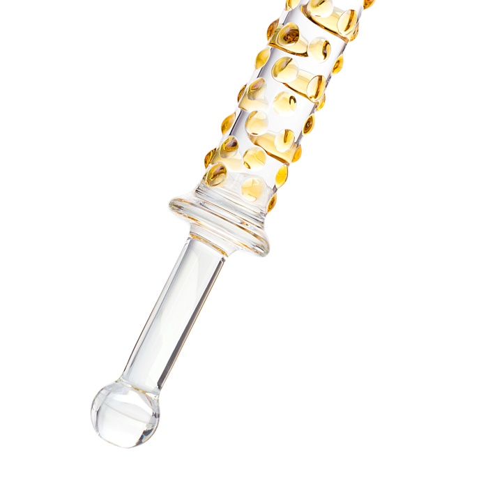 Sexus Glass Çift Taraflı Cam Dildo, Şeffaf, 25 cm