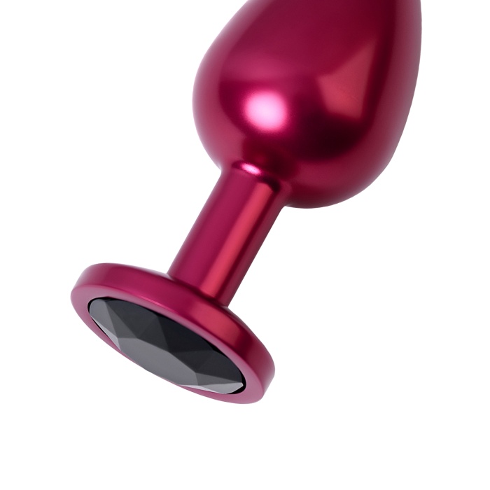 Metal by TOYFA Anal Plug, Metal, kırmızı, siyah kristalli, 8,2 cm, Ø3,4 cm, 85 g