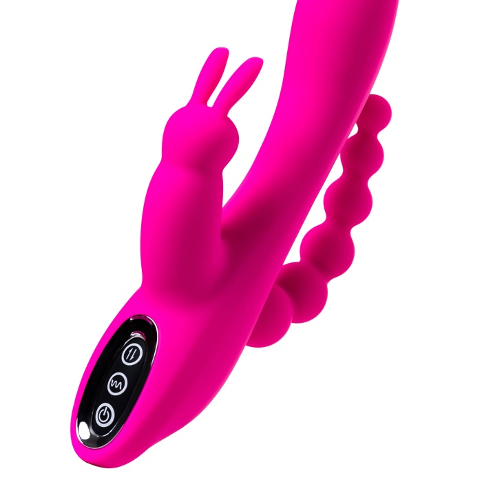 JOS SPANKY Üçlü Vibratör, silikon, pembe, 21 cm