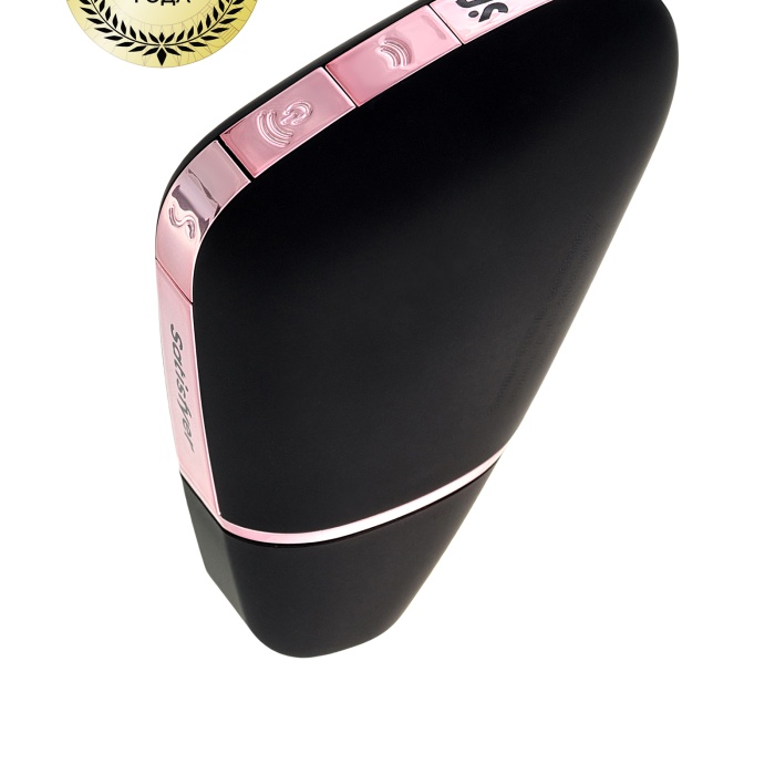 Satisfyer Love Triangle Vakum Dalgası Klitoral Stimülatör, Silikon, Siyah, 8,8 cm