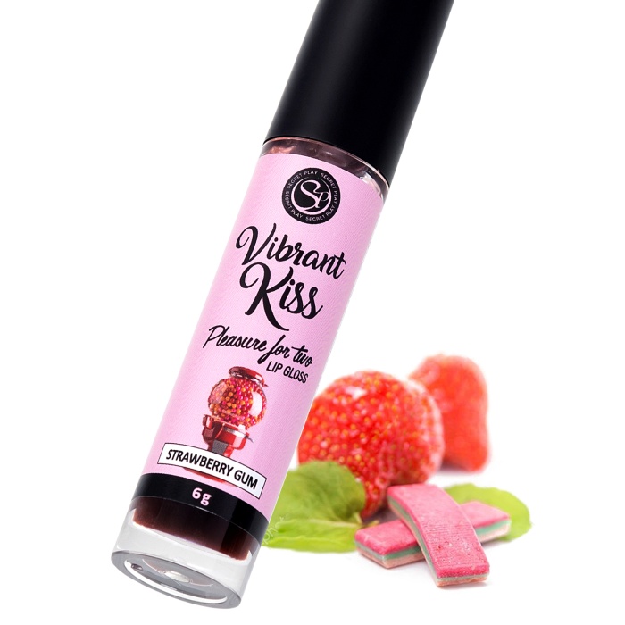 SECRET PLAY Lip Gloss Vibrant Kiss Çilekli Sakız Aromalı Dudak Parlatıcı, 6 gr