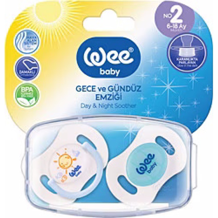 Wee Baby 153 Yalancı Emzik Gece & Gündüz 2Li No: 2 - Mavi