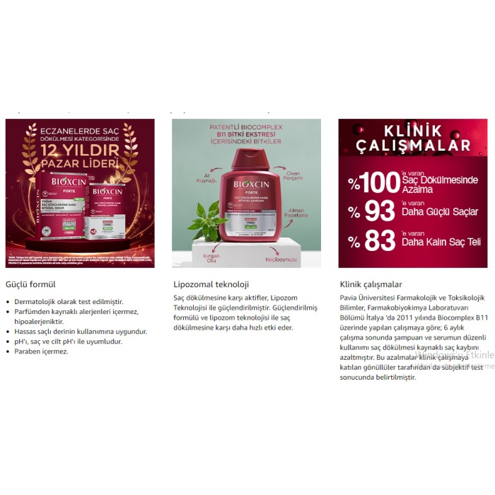Bioxcin Şampuan Forte Tüm Saçlar 300 ml