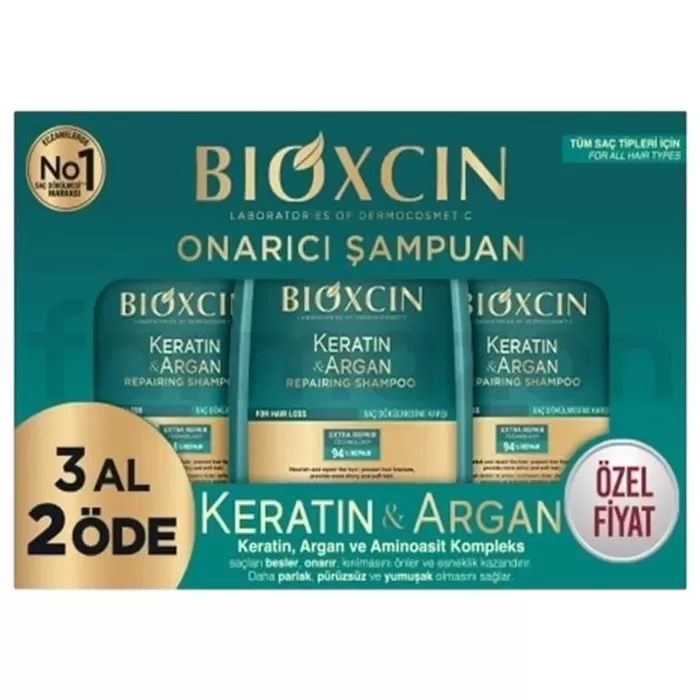 Bioxcin Keratin ve Argan Onarıcı Şampuan 300 ml - 3 Al 2 Öde