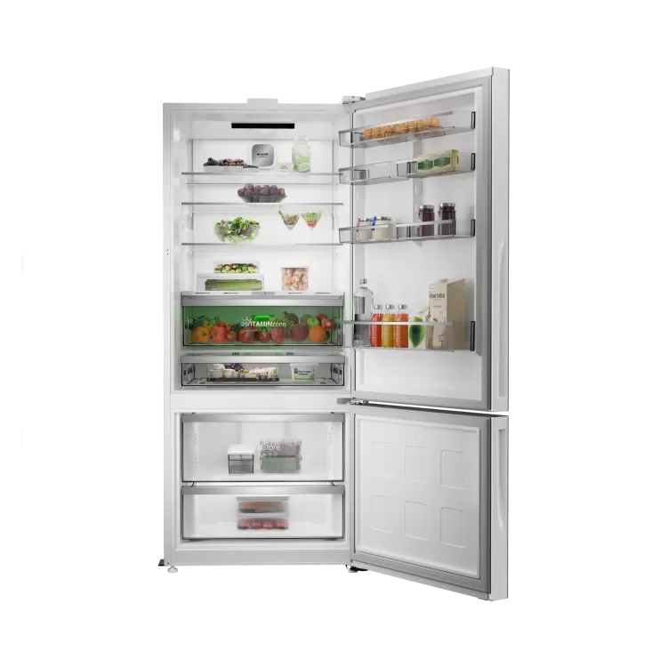 ARÇELİK 278551 EBC AI Fit Beyaz Cam Yapay Zeka Teknolojili Alttan Donduruculu Buzdolabı