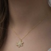 Gümüş Gold Kar Tanesi Kolye