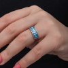 Gümüş Rose Baget  Aquamarine Taşlı Kadın Yüzük