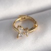 316L Çelik Gold Renk Zirkon Taşlı Kelebek Model Tragus Piercing