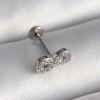 316L Çelik Gümüş Renk Zirkon Taşlı Sonsuzluk Model Tragus Piercing