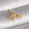 316L Çelik Gold Renk Zirkon Taşlı Sallantı Kalp Detay Tragus Piercing