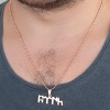 Rose Renk Metal Göktürkçe Türk Yazı Figürlü Erkek Kolye
