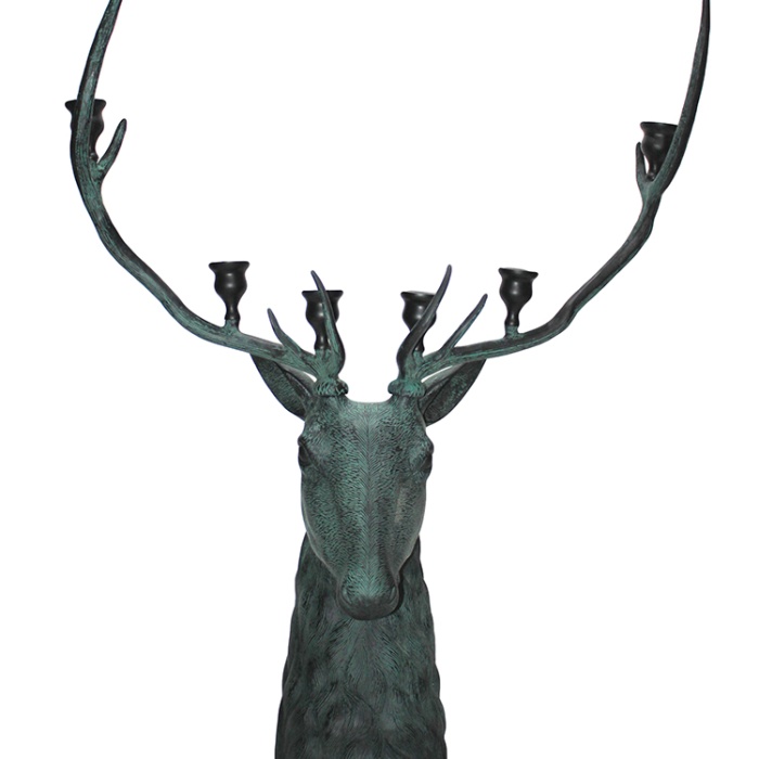 Metal Geyik Büstü Şamdan 136 Cm KSK319