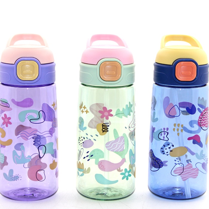 Renkli Pipetli Suluk 600 Ml BPA İçermez Alk2968
