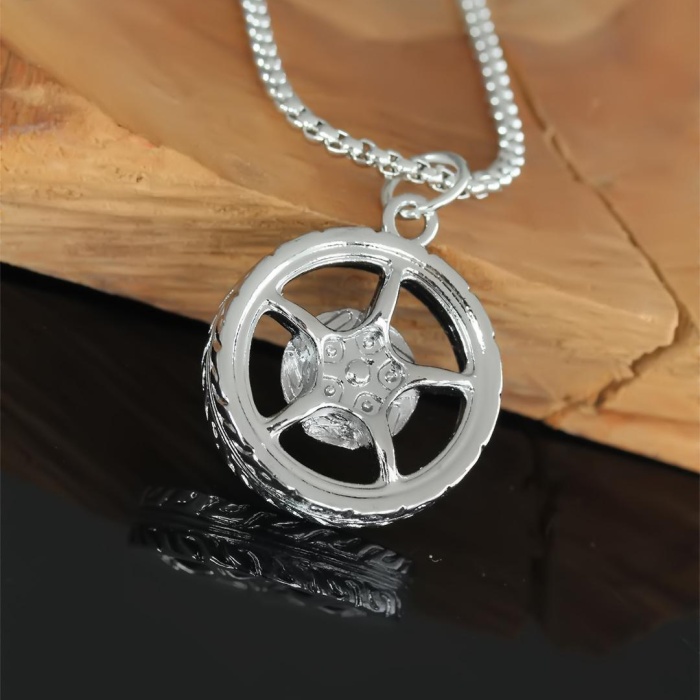 Medusa Tasarım Silver Renk Zincirli Erkek Kolye