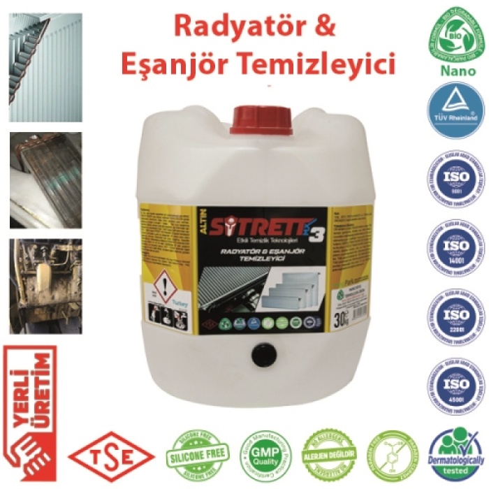 Sitrett MX STRMX-RET-3A-30 Altın Konsantre 30 Kg Radyatör & Eşanjör Temizleyici Metal Yüzeyler İçin Temizleme Maddesi