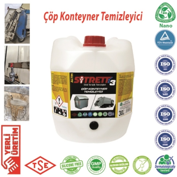 SİTRETT MX STRMX-CKT-3A-30 Altın Konsantre 30 kg GENEL AMAÇLI KULLANIM Çöp Konteynır Araçları ve Çöp Konteynır Yüzey Temizleme Maddesi